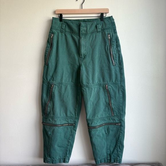 Etica Women’s Barrel Leg Doyle Biker Pants in Quetzal Green Size 31 - Picture 5 of 13
